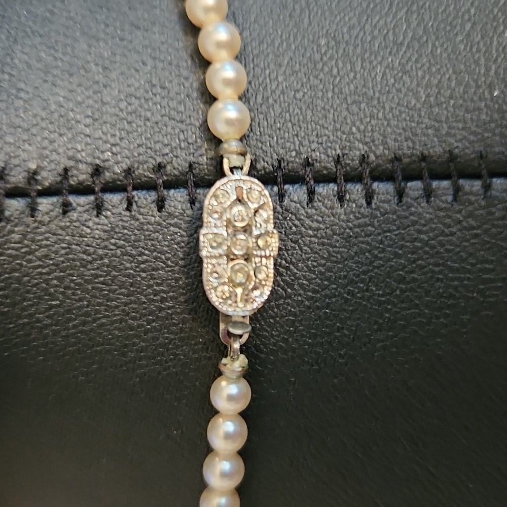Glass pearl necklace, vintage - Picture 3 of 6